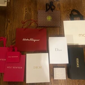 Versace, Dior, Salvator Ferragamo, Jimmy Choo,Tory Burch Holt Renfrew Boxes/Bags